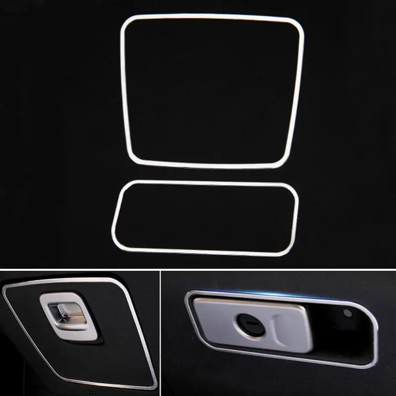 

2pcs of Set Aluminium Console Dashboard Storage Box Cover Frame Trim Decoration Stickers For Cherokee 2014-2015 car styling