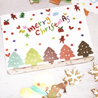 free shipping christmas bakery box gingerbread package boxes dessert candy cookie packing paper box favors party gift decoration