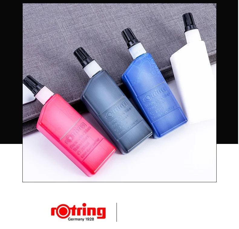 Чернил для рисования Rotring, для кальки и линейной доски, для изографа rotring, чернил черный/синий/красный/зеленый/белый 1 шт
