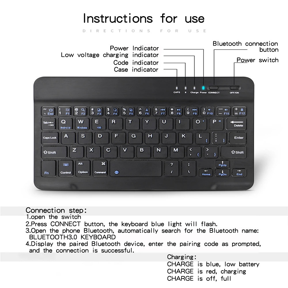 XPAY Ultra-thin Portable wireless Bluetooth keyboard for IPAD iPhoneXR MACBOOK laptop PC and tablet rechargeable battery | Компьютеры и