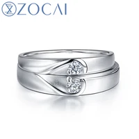 ZOCAI 0.08 CT CERTIFIED H / SI DIAMOND HIS AND HERS WEDDING BAND RINGS SETS ROUND CUT 18K ROSE GOLD JEWELRY Q00906AB