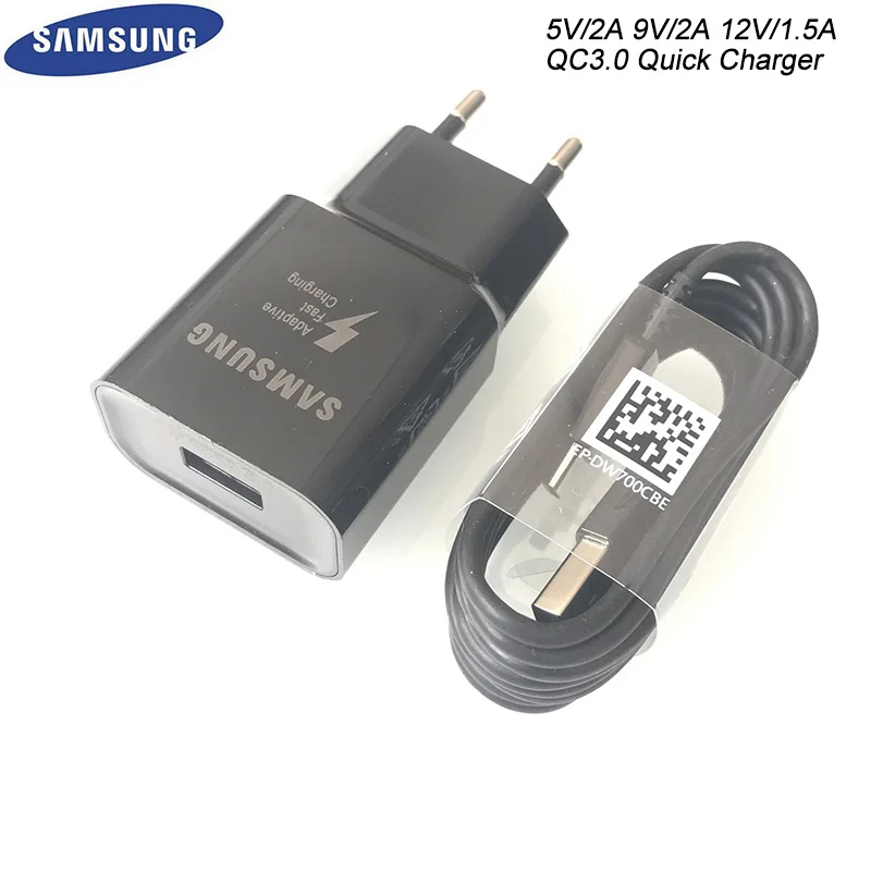 Оригинальное быстрое зарядное устройство samsung 12 В/2017 а QC3.0 адаптер USB TYPE C кабель