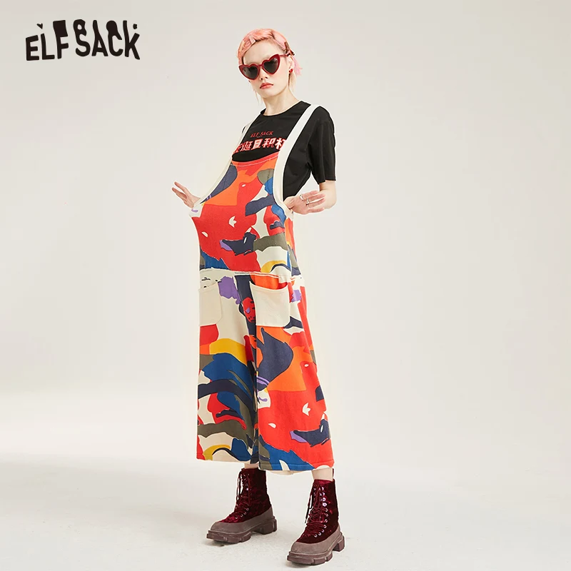 ELFSACK повседневный женский комбинезон с несколькими принтами лето 2019 уличная
