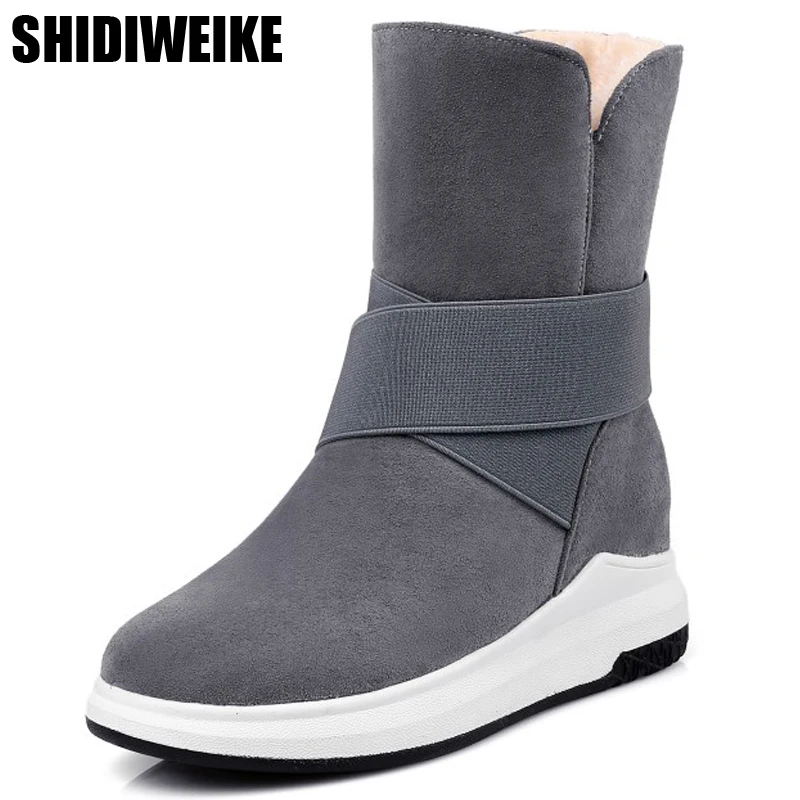 SHIDIWEIKE/женские зимние ботинки Модные Теплые плюшевые ботильоны Женская Удобная