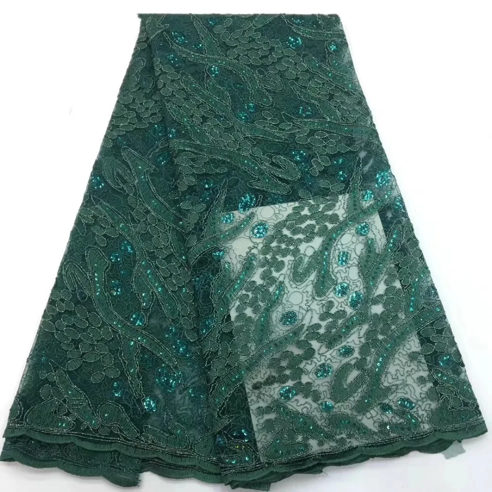 

African Lace Fabric 2019 French Sequins Net Lace Noble Fabrics High Quality African Tulle Sequins Lace ML7606