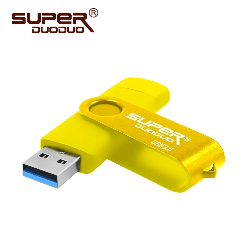 yellow 3.0 Цветной USB флеш-накопитель 4 ГБ, 8 ГБ, 16 ГБ, флеш-накопитель 32 ГБ, смартфон, OTG, флеш-накопитель 2 в 1, внешний накопитель, micro usb3.0, карта памяти - Цвет: yellow 3.0