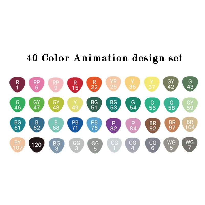 40 colors Animation 30/40/60/80/168 Цвета маркерных ручек спиртовой основе Маркеры Ручка двойной головкой маркер для рисования кисть для рисования манга дизайн художественный маркер - Цвет: 40 colors Animation