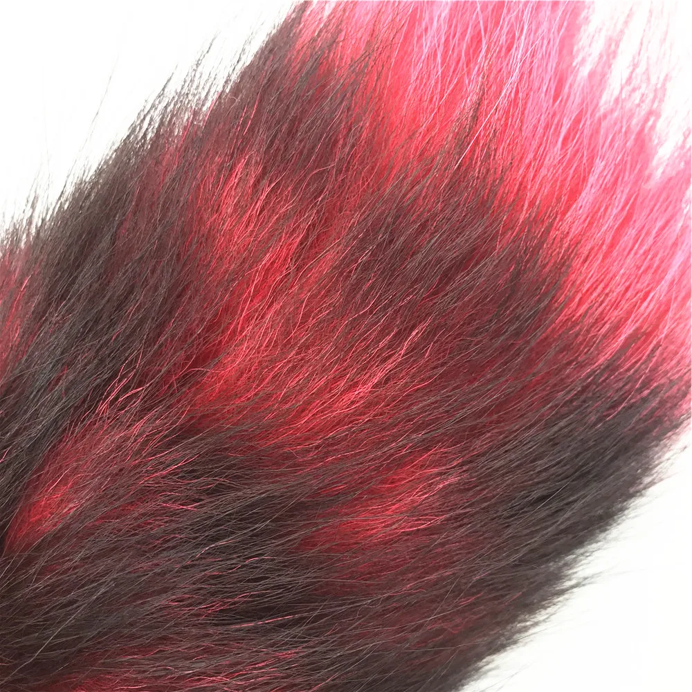 Красная и черная пушистая Анальная пробка с лисьим хвостом секс игрушки