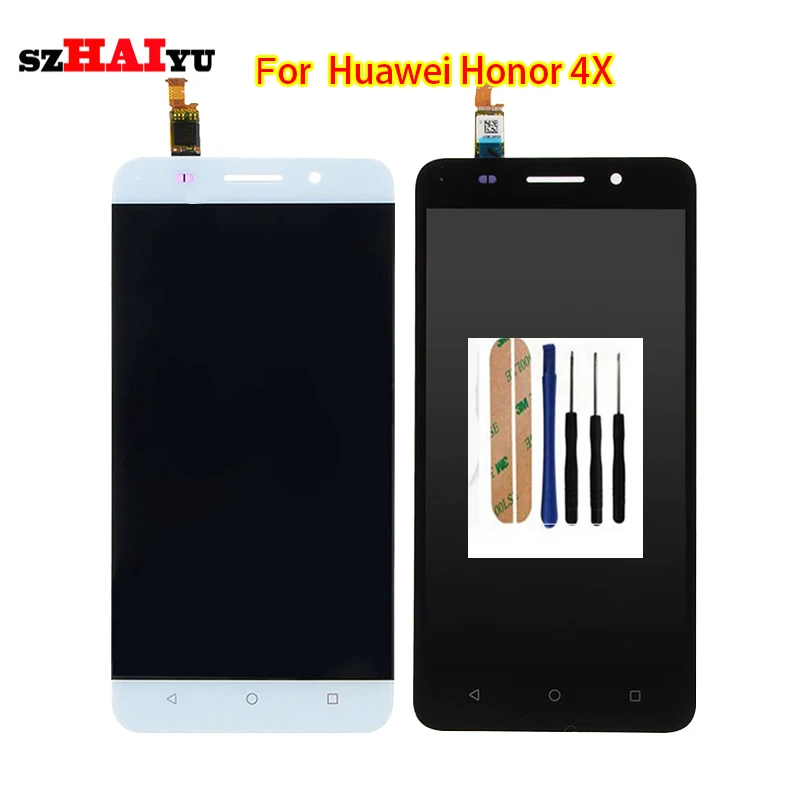 SzHAIyu 5 дюймов для Huawei Honor 4X ЖК дисплей + сенсорный экран 100% новый дигитайзер
