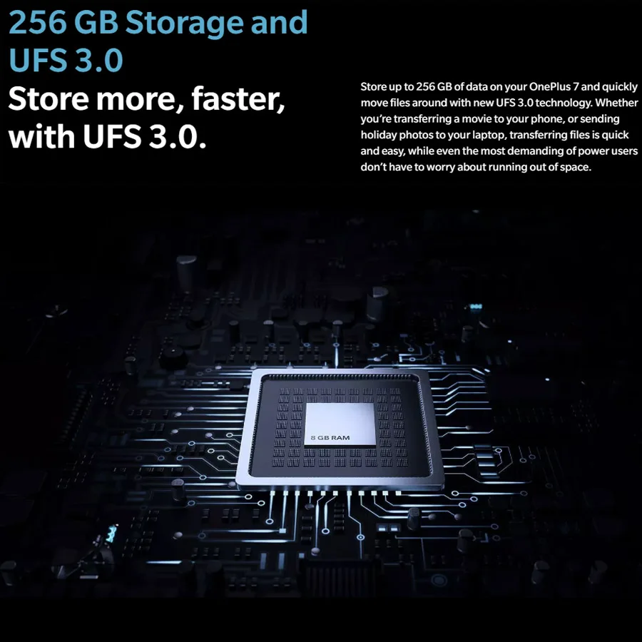 Мобильный телефон OnePlus 7 Android 9,0 8 Гб 256 ГБ Восьмиядерный процессор Snapdragon855 6,4" 2340x1080p 19,5: 9 полноэкранный 3700 мАч NFC 48MP