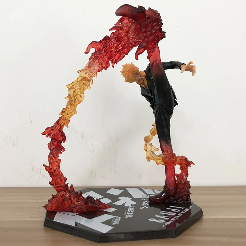 

Anime One Piece Black Leg Sanji Fire Battle Version PVC Figure Vinsmoke Sanji Collectible Model Toys 17cm
