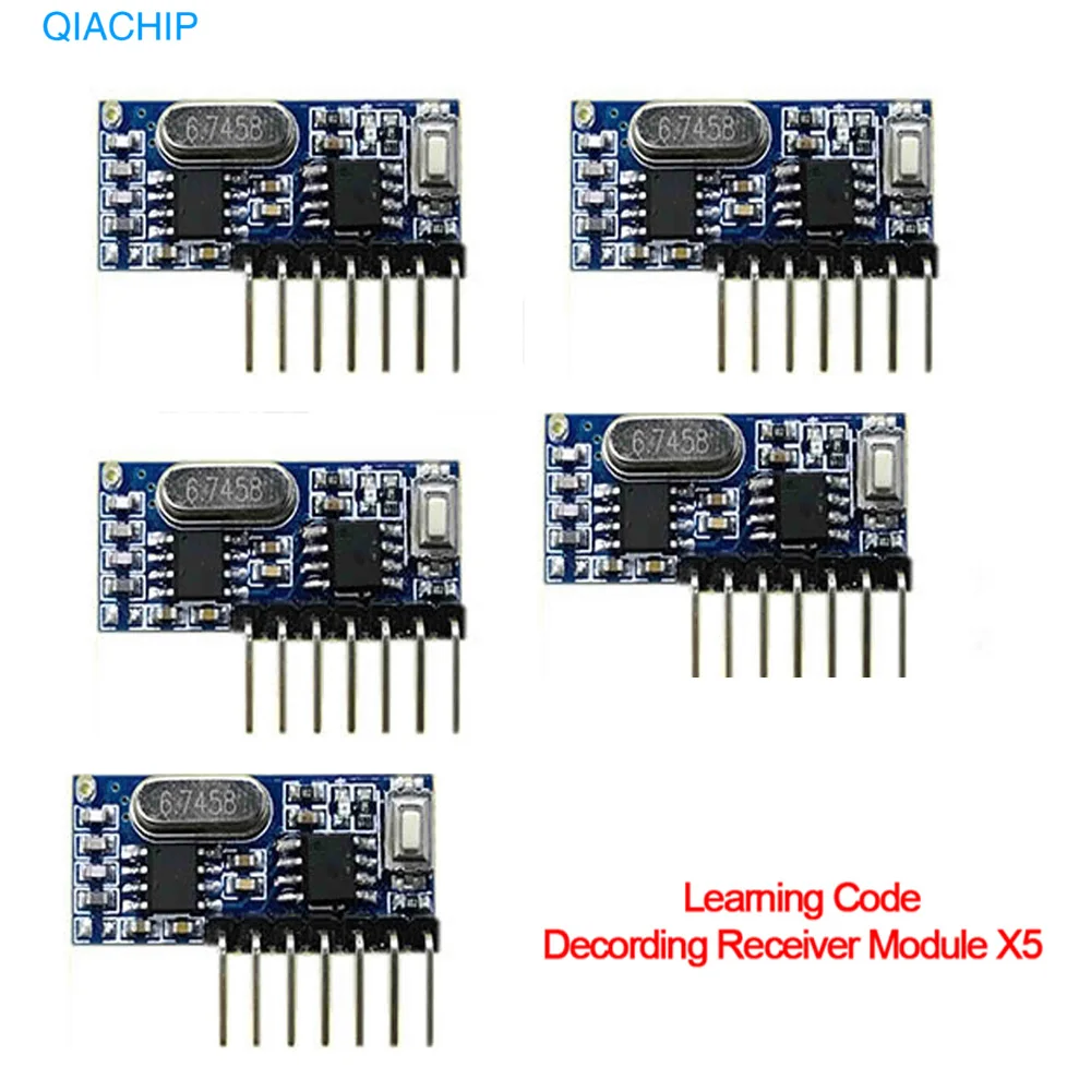 

QIACHIP 433Mhz Wireless Remote Control Switch 4CH RF Relay EV1527 Encoding Learning Module For Light Relay Receiver Diy Kit