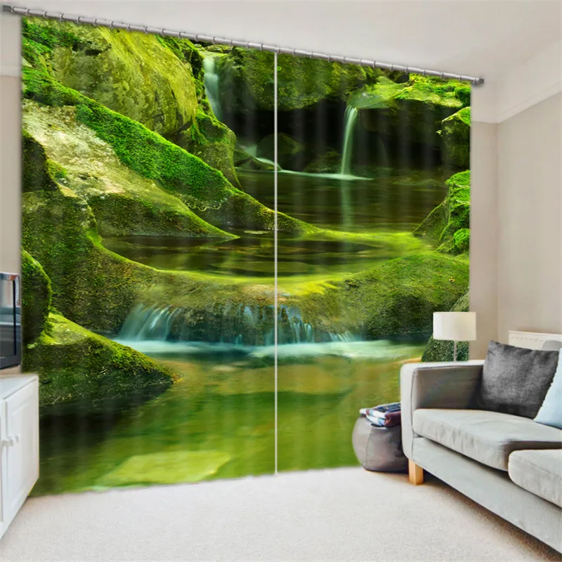 

3D Luxury Blackout Window Curtains For Living Room Office Bedroom Customized size Drapes Cortina Rideaux Landscape pillowcase