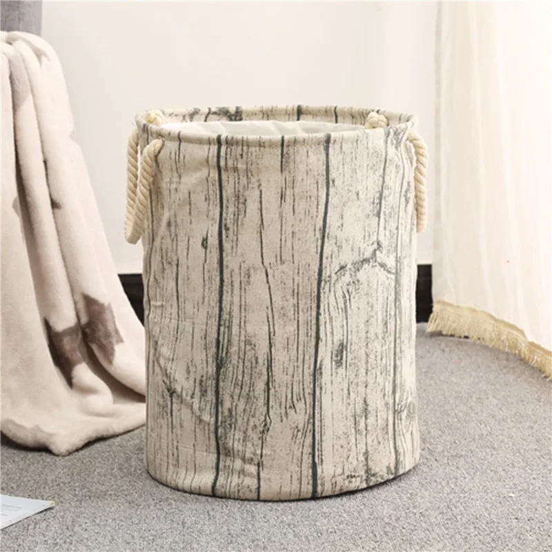 Водонепроницаемая корзина для белья с 3d-рисунком под дерево хранения одежды