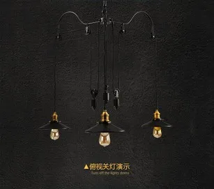 Простой подвесной светильник с тремя головками в стиле ретро американский стиль