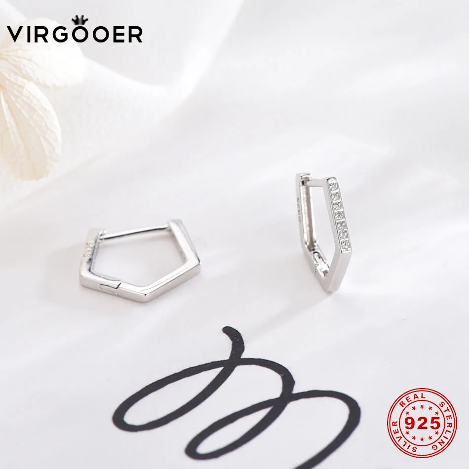 Virgooer 925 серебряные серьги cz клипса для женщин Девушка ювелирные изделия