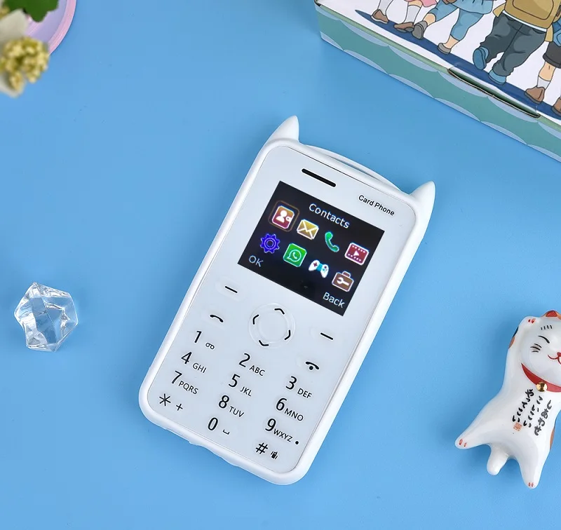 AEKU A5 C6 большой дисплей 1,77 мультфильм малыш карты мобильный телефон ребенок Bluetooth Whatsapp маленький размер студенческий низкий уровень радиации Музыка FM - Цвет: Белый
