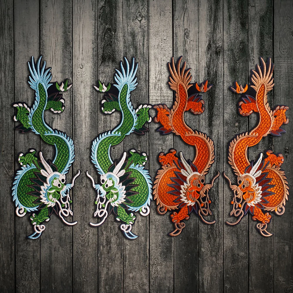 Высокого класса с вышивкой украшением в виде дракона тканевыми нашивками патч