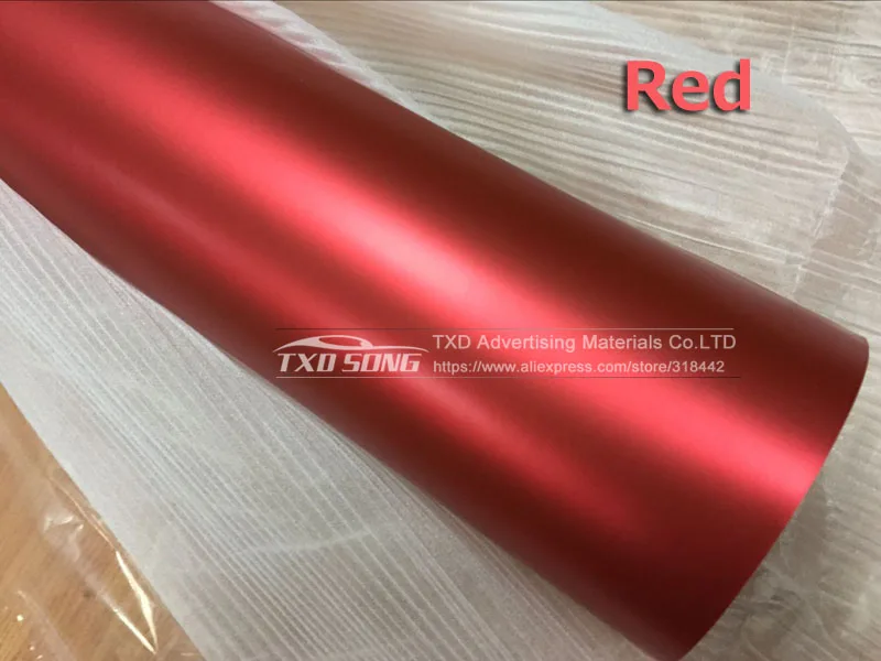 red Новое поступление 152*50 см полимерный ПВХ матовый хром виниловые автомобильные Обертывания Стикеры изменение цвета автомобиля наклейка с воздушным пузырьком стайлинга автомобиля - Название цвета: red