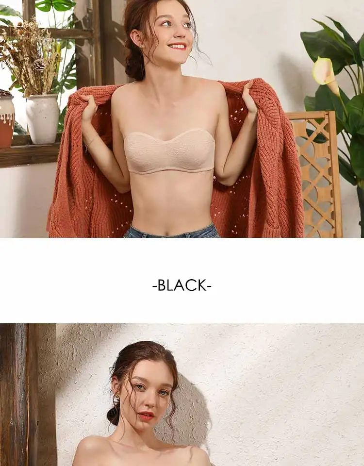 DOBREVA Sexy Lace Backless Bras For Women Lingerie Brassiere Full Cup Invisible Multiway Strapless Bra Underwear