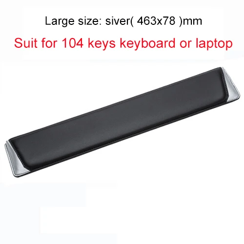 Silver Large Механическая клавиатура из искусственной кожи 87, 104 клавиш, подставка для запястья, нескользящая игровая клавиатура, коврик для мыши, для настольного ноутбука - Цвет: Silver Large