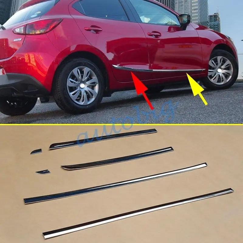 

Chrome Door Body Strips For Mazda2 Demio DJ DL 2015-2017 Molding Accessories