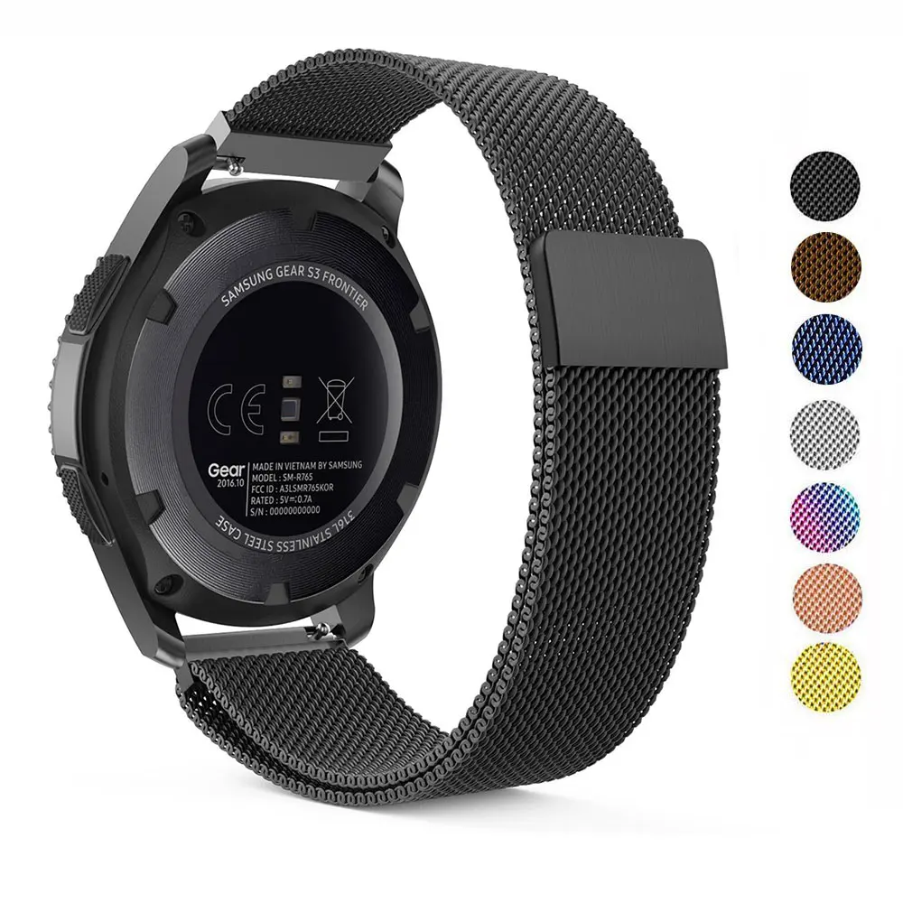 Миланский ремешок для samsung Galaxy gear s3 active 42/46 мм 20 S2 Classic watch S3 22 часов 16 18 24 мм|Ремешки