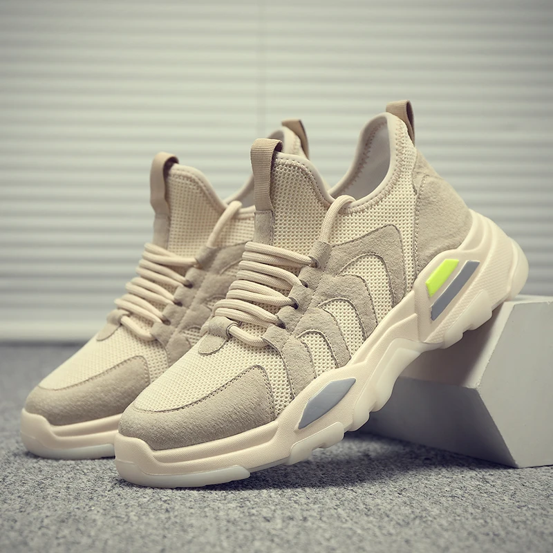 2019 new spring men's shoes Korean edition trend breathable all-in-one web celebrity dad running sports casual | Обувь