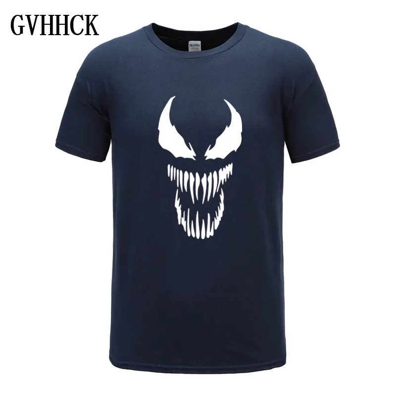 Navy Venom Футболка мужская мода футболка аниме оригинальность Человек-паук хлопок Футболка Европейский Размер Уличная фильм топы тройник - Цвет: Navy