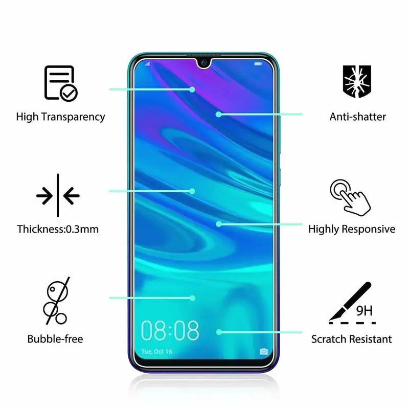 Защитное стекло для Huawei P Smart 2019 2 шт. защита экрана закаленное Z стеклянная пленка