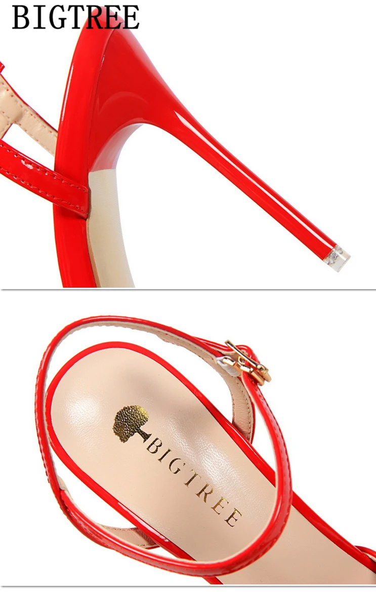 Patent leather gold shoes high heels sandals women bigtree shoes extreme high heels pumps women shoes sexy heels buty damskie