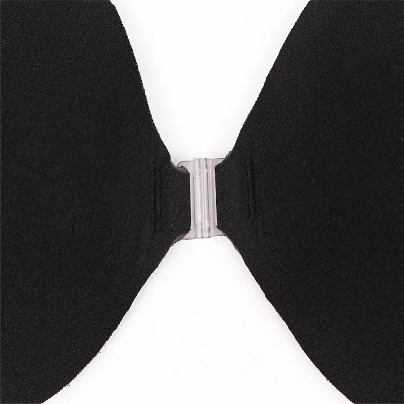 Женский черный бюстгальтер без бретелек пуш-ап Невидимый самоклеющийся мягкий