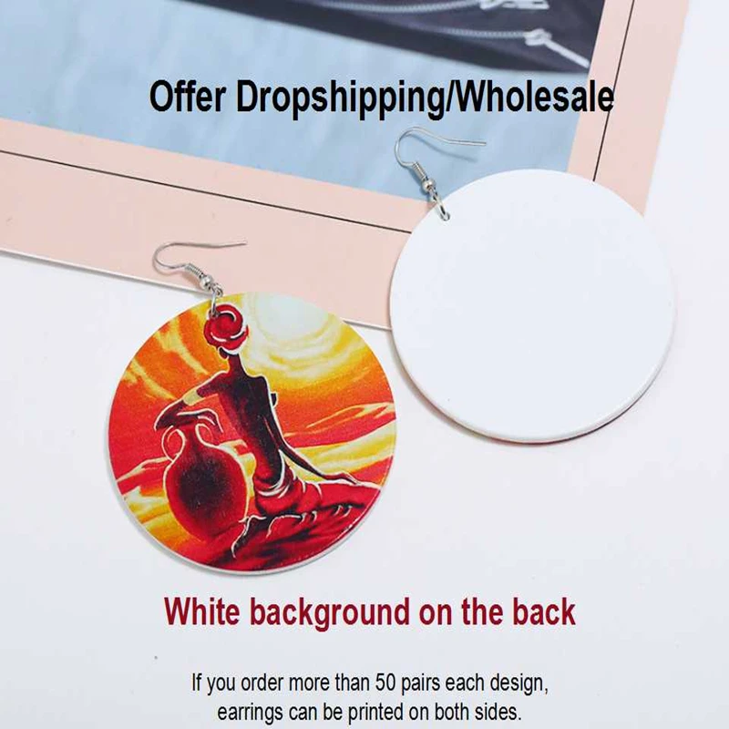 SANSHOOR Afrocentric деревянные серьги в форме расчески Африканская Карта светильник