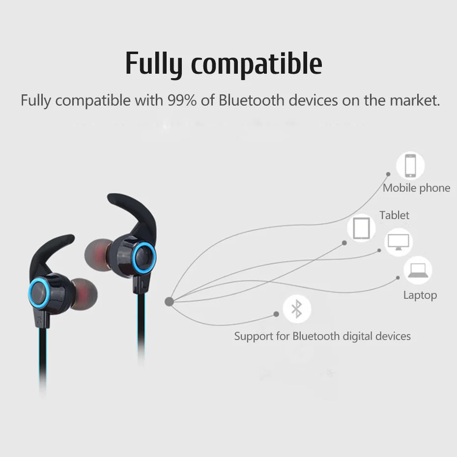 Беспроводные Bluetooth наушники стерео спортивные басы беспроводная гарнитура с