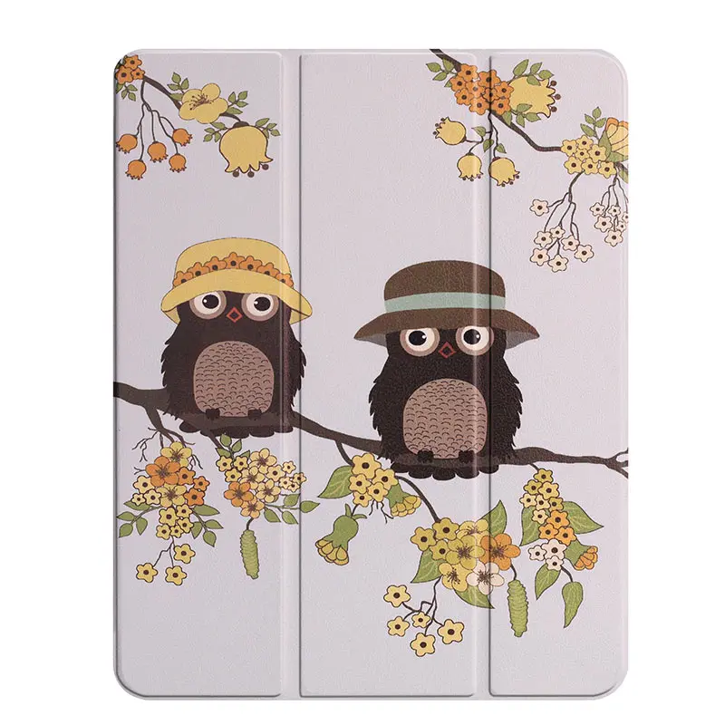 Funda для iPad Pro 11 чехол с карандашом Держатель смарт из искусственной кожи Trifold подставка+ Жесткая задняя крышка из ПК для нового iPad Pro 11 чехол - Цвет: Pro 11-Owl