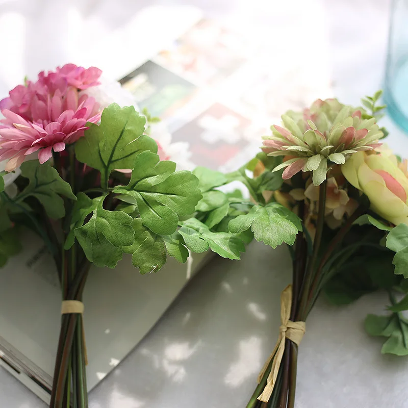 Букет искусственных гортензий Gerbera Rununculus Свадебный декор букета предметы