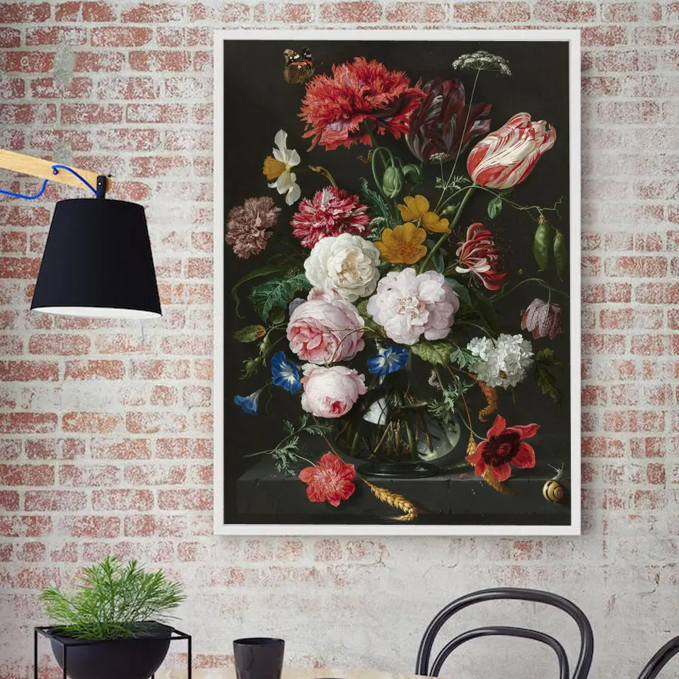 Цветы Классические розы холст живопись ваза стеновое искусство Постер и печать