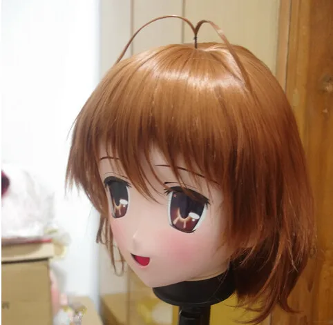 (C2-058) Kigurumi силиконовая резиновая маска для лица Косплей голова с париком маски