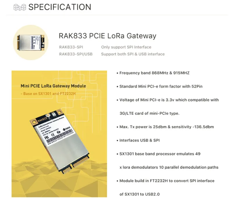 Мини PCIe LoRa шлюз SX1301 концентратор модуль маршрутизатор RAK634 MT7628 беспроводной AP модуль RAK833 набор EVB, поддержка SPI и USB Q141
