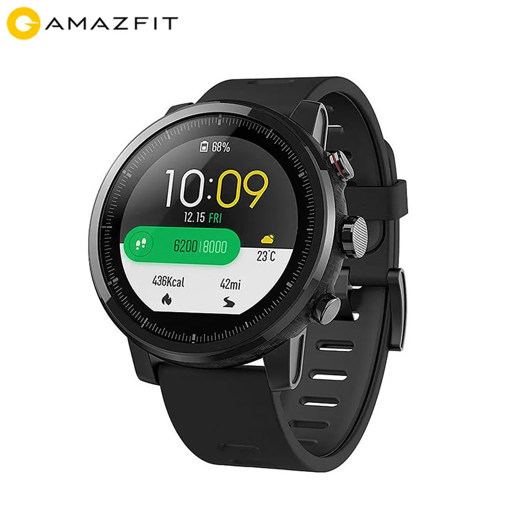 Оригинальные умные спортивные часы Huami Amazfit Stratos 2, 5 АТМ, водонепроницаемые, 1,34 дюйма, сенсорный экран, gps, Firstbeat, умные часы для плавания