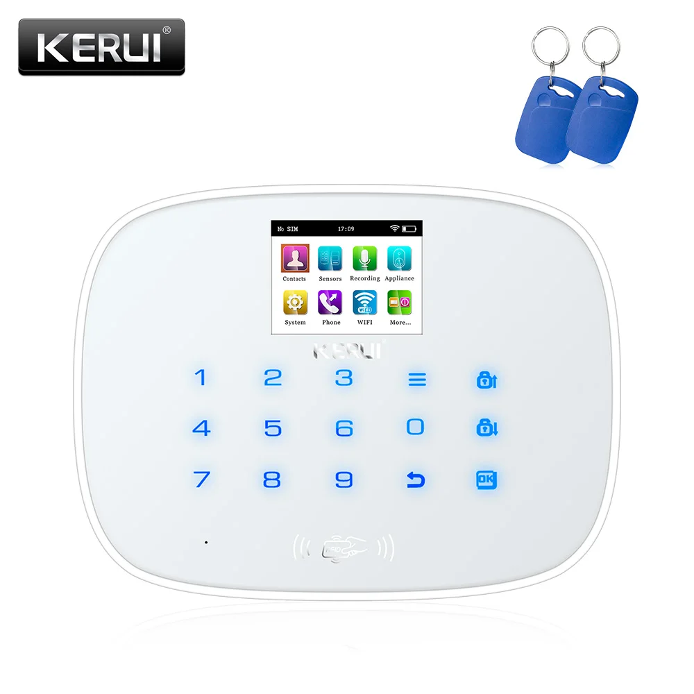 kit 2 KERUI W193 3g PSTN ЖК Смарт-сигнализация системы безопасности дома Alarma GSM RFID IOS Android приложение управление беспроводной Wi-Fi сигнализации системы - Цвет: kit 2
