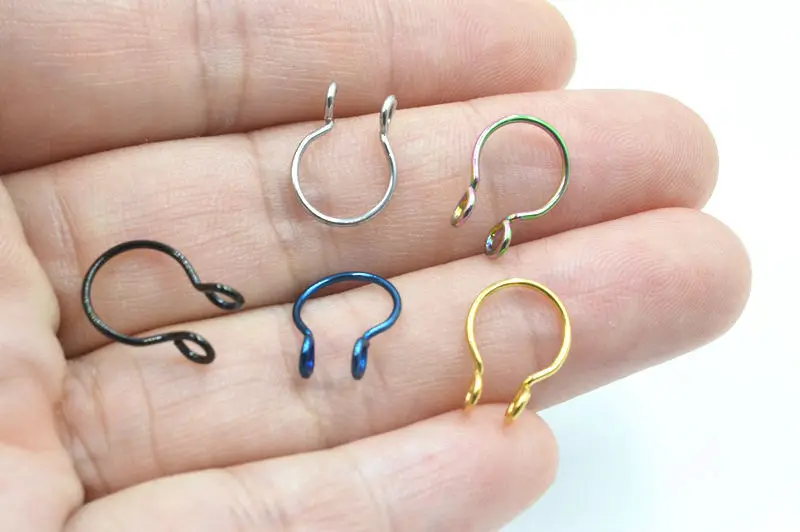 2 шт./лот несколько кольцо в нос имитация кольца филигранные из нержавеющей стали