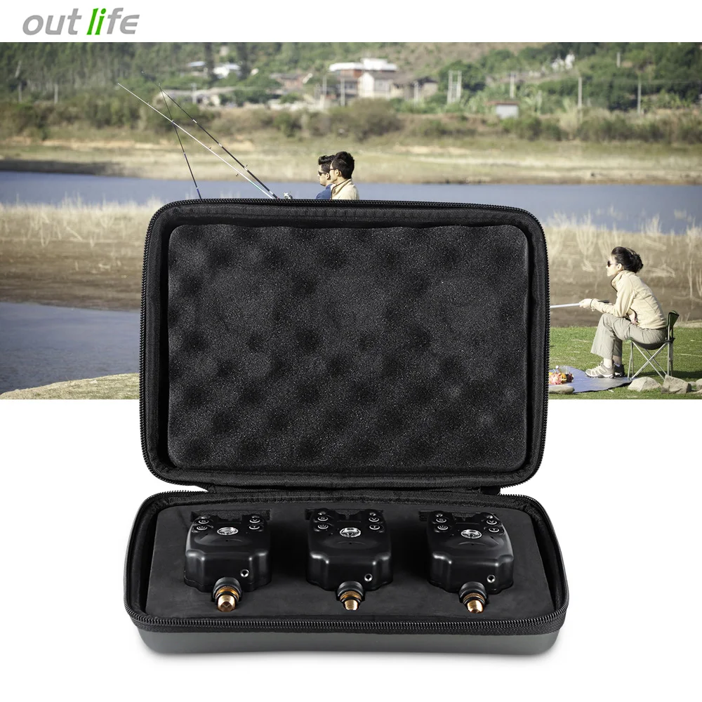 Беспроводная сигнализация для укуса рыбы Outlife JY 1 3 3/3 АБС пластик 2 синих