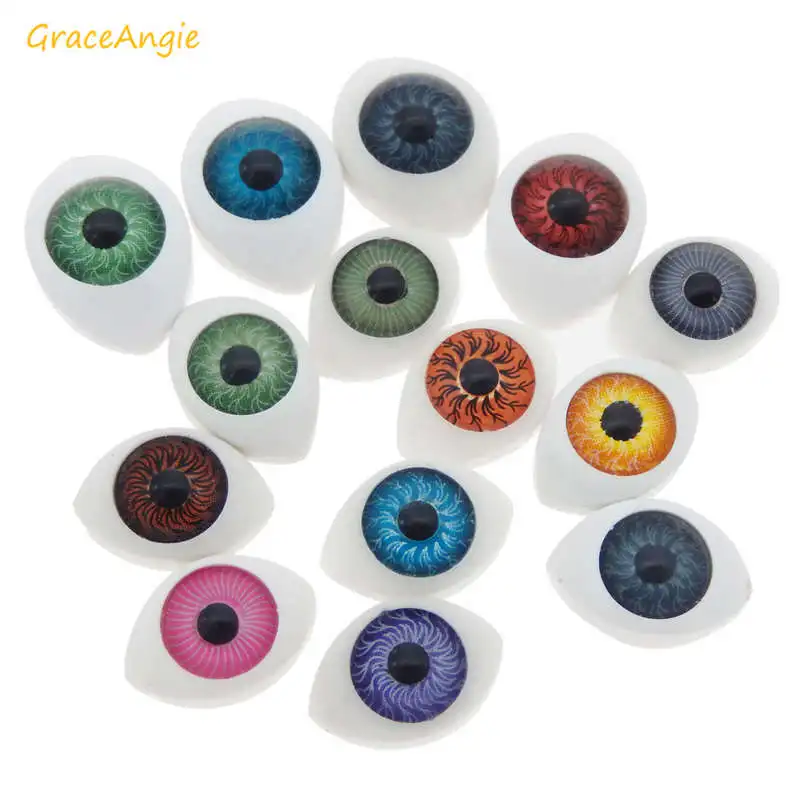 GraceAngie 10 шт. Овальные Полые пластиковые глаза смешанные цвета Eyeball безопасность