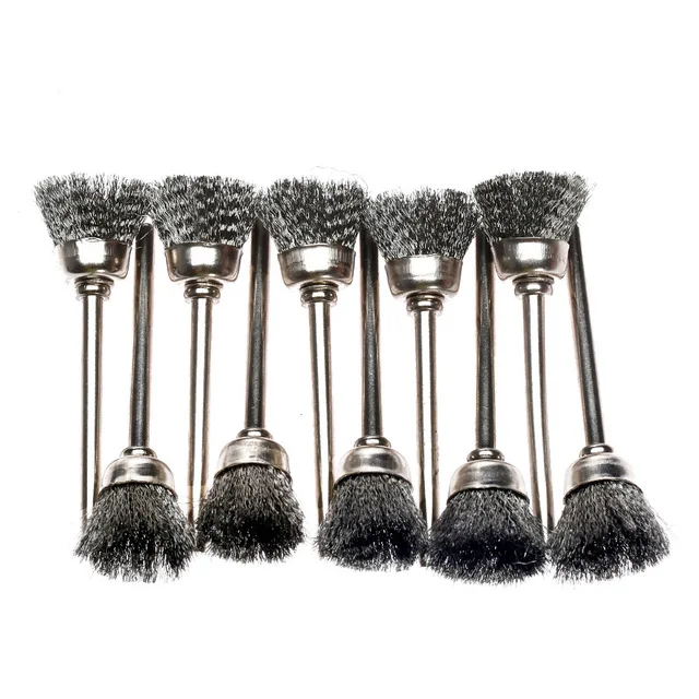 

10pcs dremel accessories 15MM Steel Wire Cup Brush rotary Brushes rotary tool for mini drill burr deburring Buffing Polishing