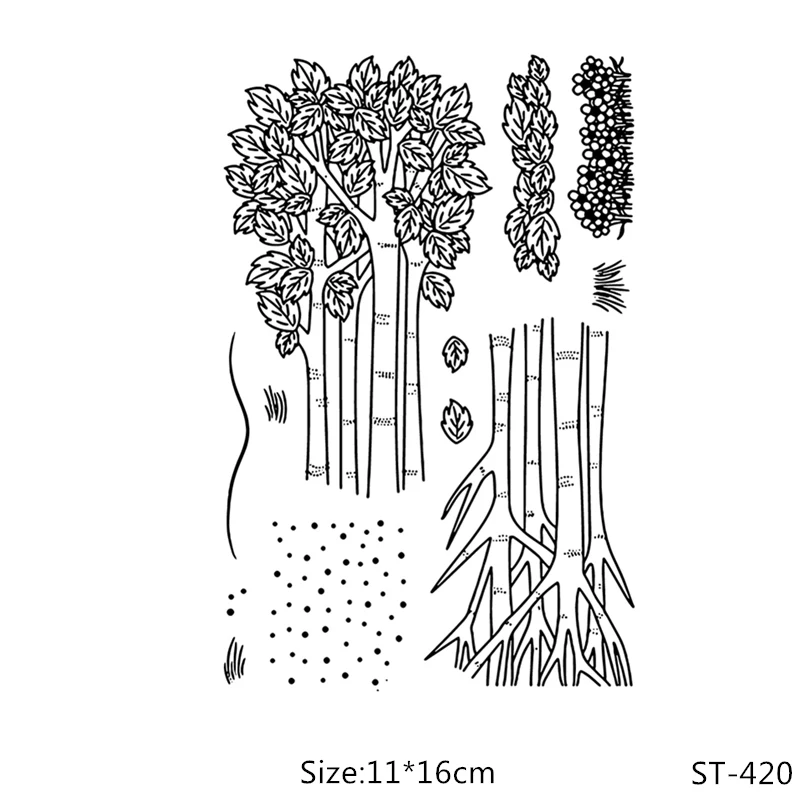 

AZSG Forest Trees Silicone Clear Stamps/Seal For DIY Scrapbooking Decorative Card Making Craft Fun Decoration Supplies