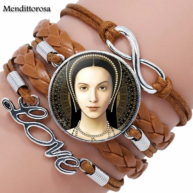 Модные брендовые ювелирные изделия Anne Boleyn со стеклянным кабошоном Многослойный