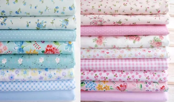 

Красивые Смешанные 17 видов конструкций синие и розовые цветы лист в горошек 100% хлопок саржа хлопчатобумажная ткань