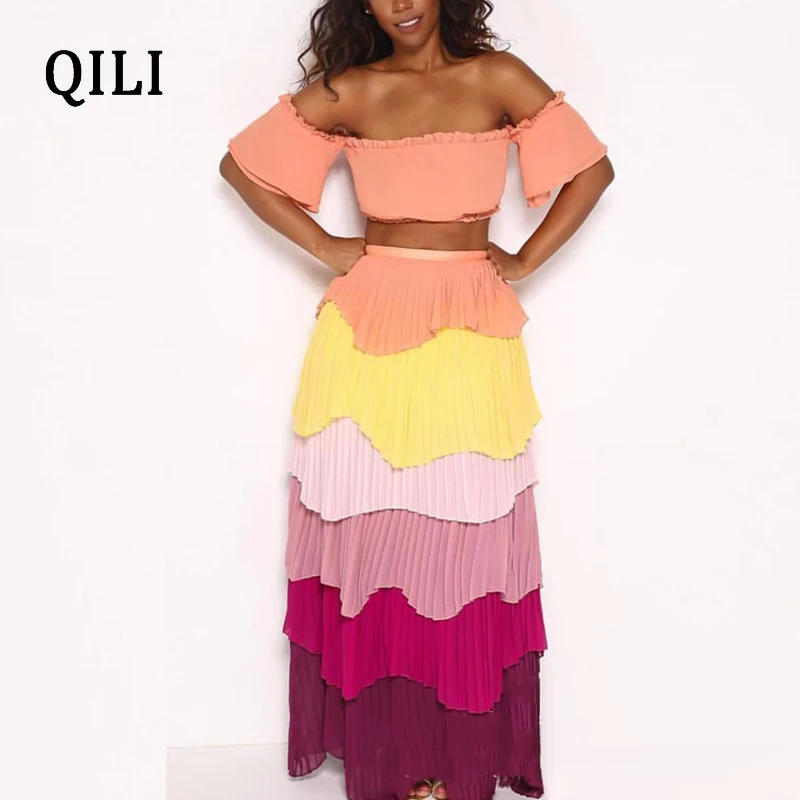 QILI Новое поступление Бандажное платье для женщин с открытыми плечами каскадные