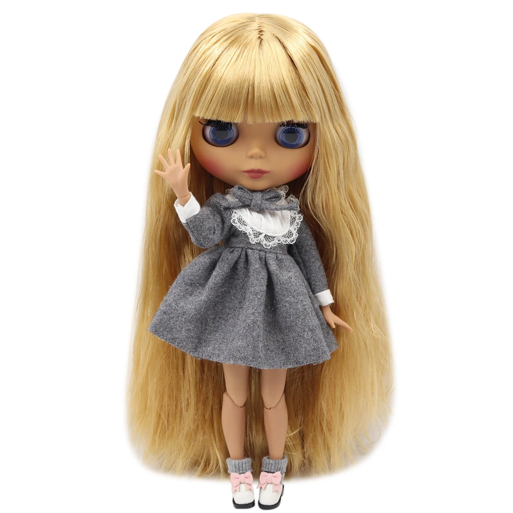 

ICY DBS Blyth Doll No.BL3167 Blonde straight hair Black Matte face Joint body 1/6 bjd